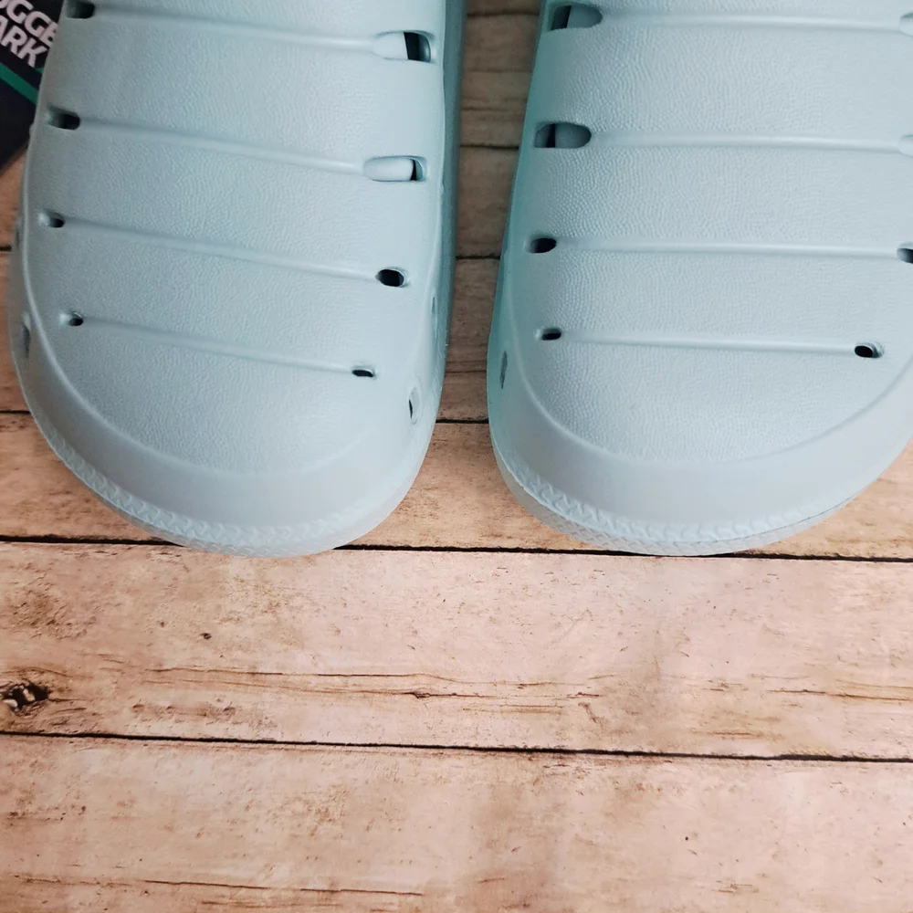Rugged Shark Toddler Big Kids Lined Clogs Aqua Slippers Sandals Mint Green